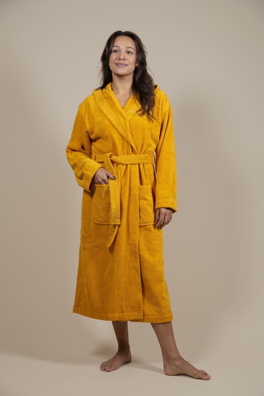 Women&#039;s Terry Cloth Bathrobe Yellow