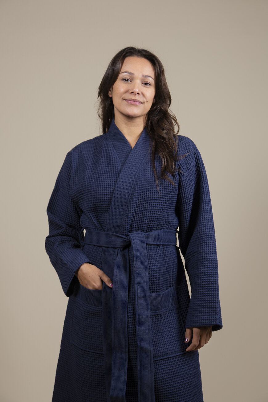 Women&#039;s Kimono Bathrobe Dark Blue