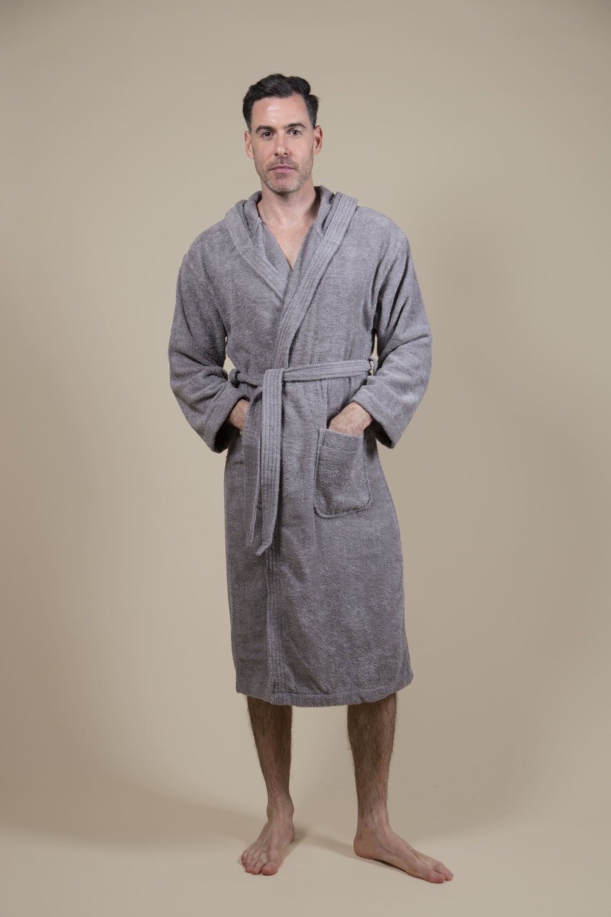 Men&#039;s Terry Cloth Bathrobe Gray