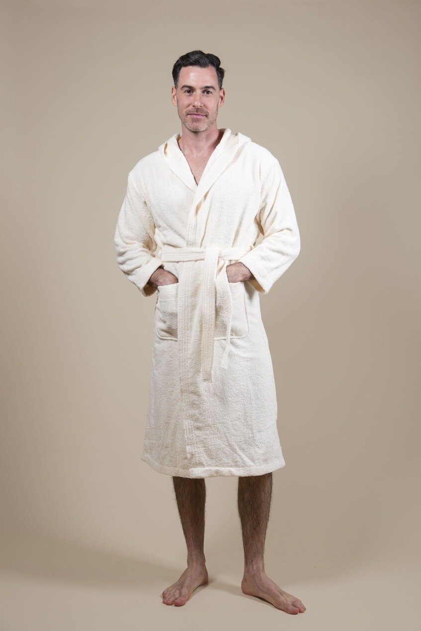 Men&#039;s Terry Cloth Bathrobe Offwhite