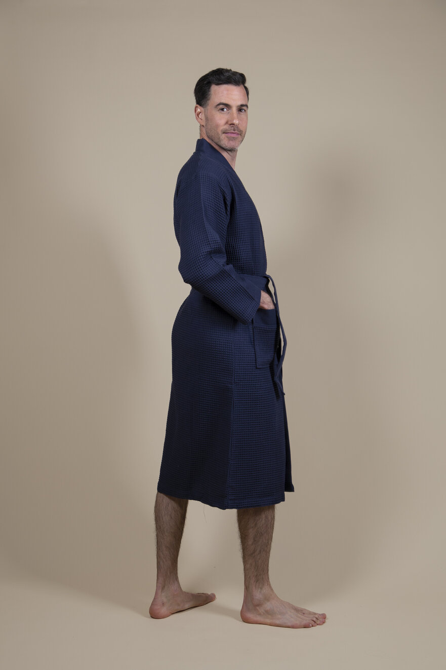 Men&#039;s Kimono Bathrobe Dark Blue