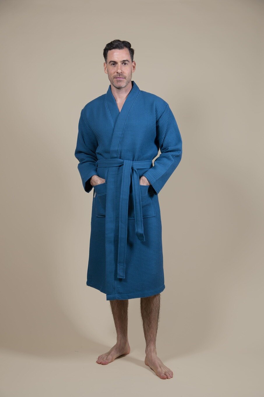 Men&#039;s Kimono Bathrobe Azure Blue