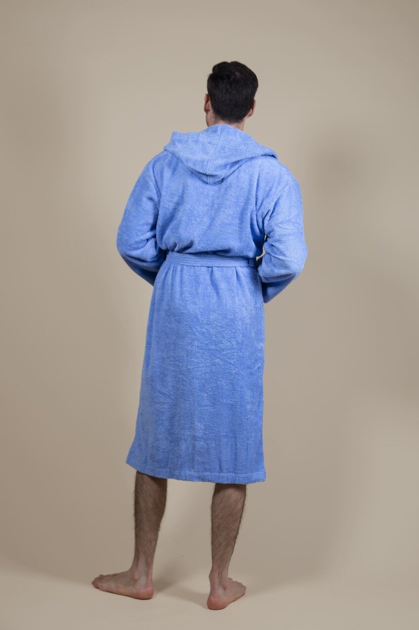 Cotton Terry Bathrobe Blue