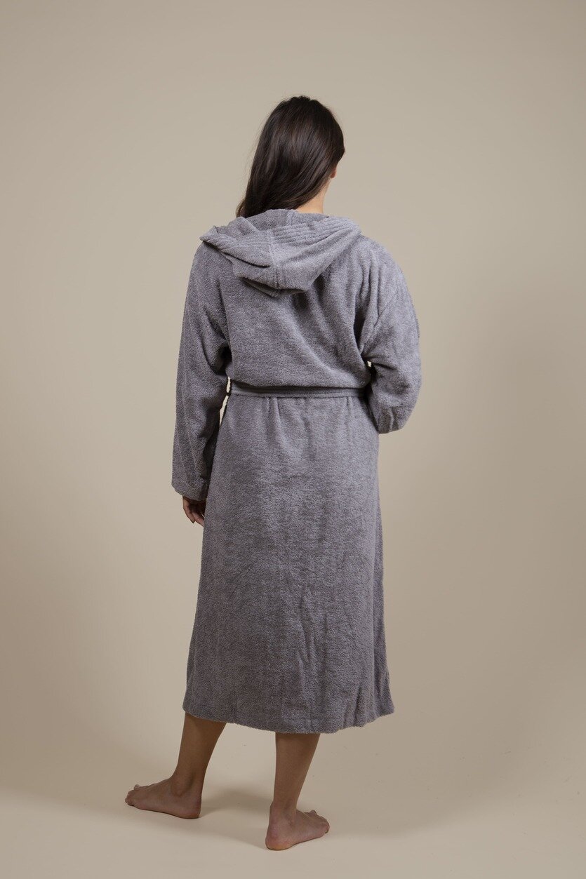 Cotton Terry Bathrobe Grey