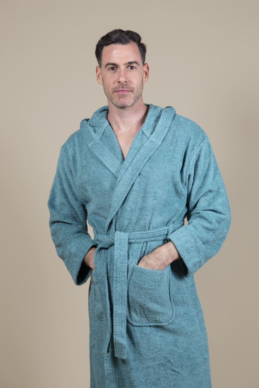 Cotton Terry Bathrobe Green