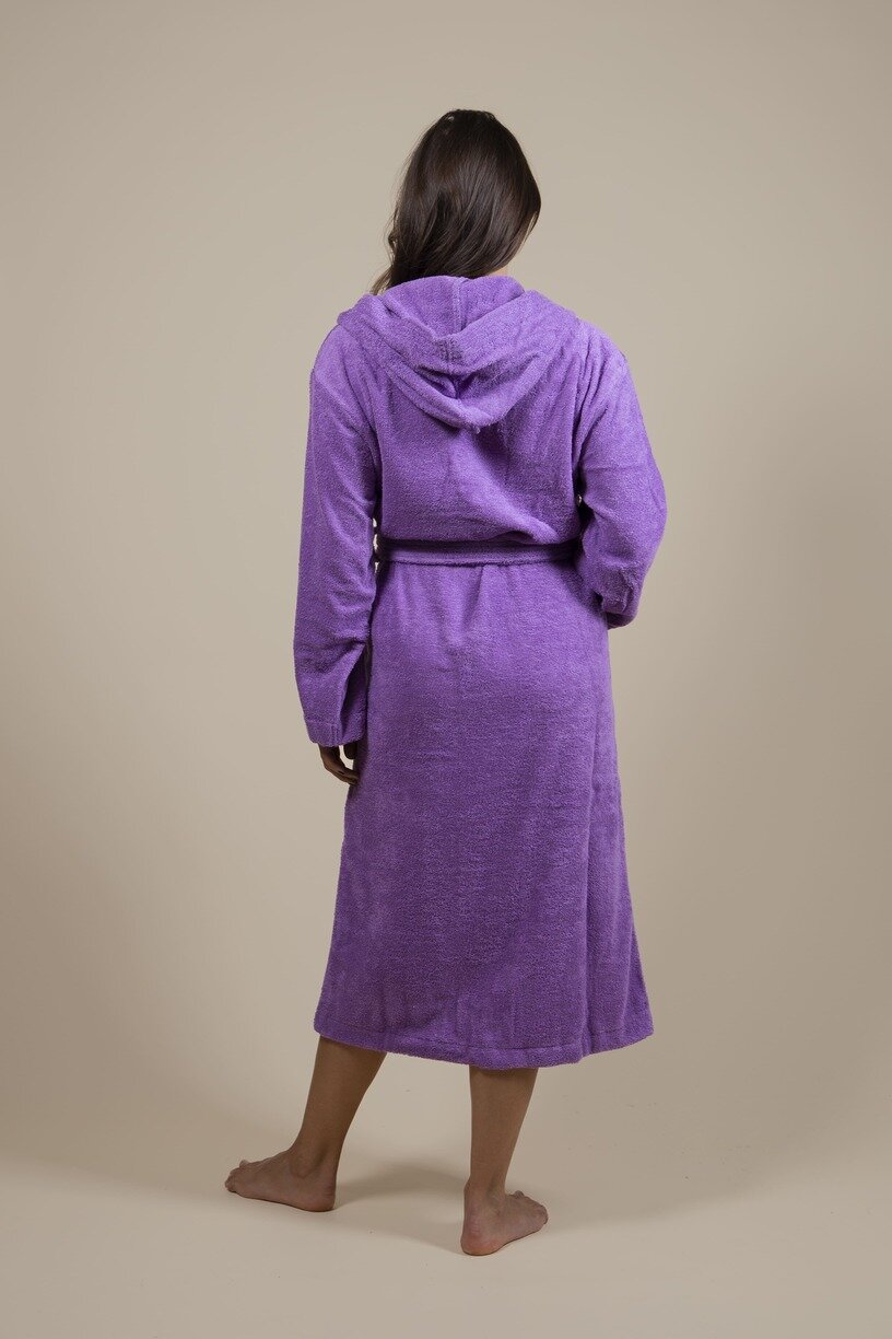 Cotton Terry Bathrobe Purple