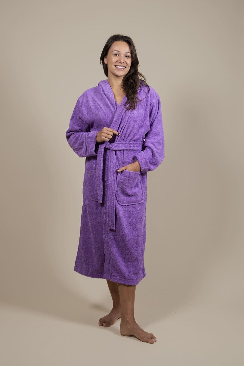 Cotton Terry Bathrobe Purple