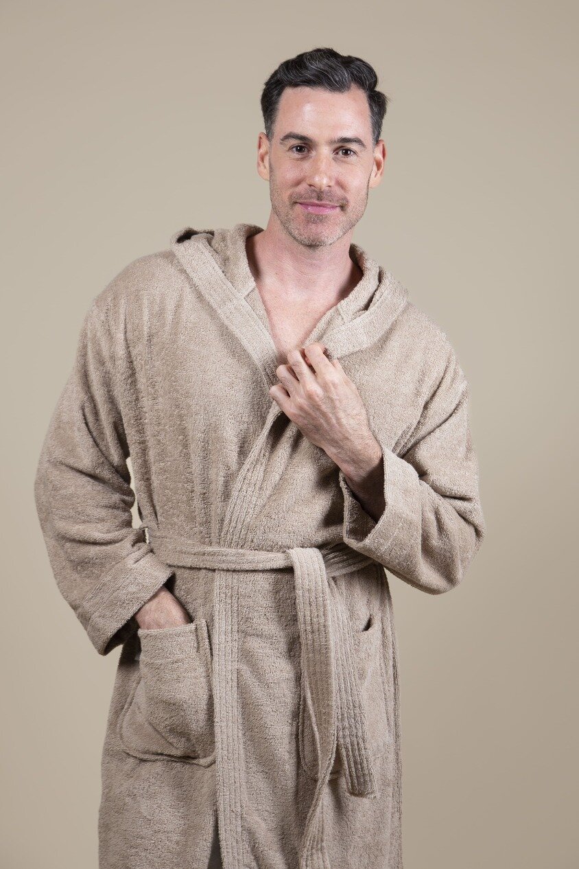 Terry Cloth Bathrobe Beige