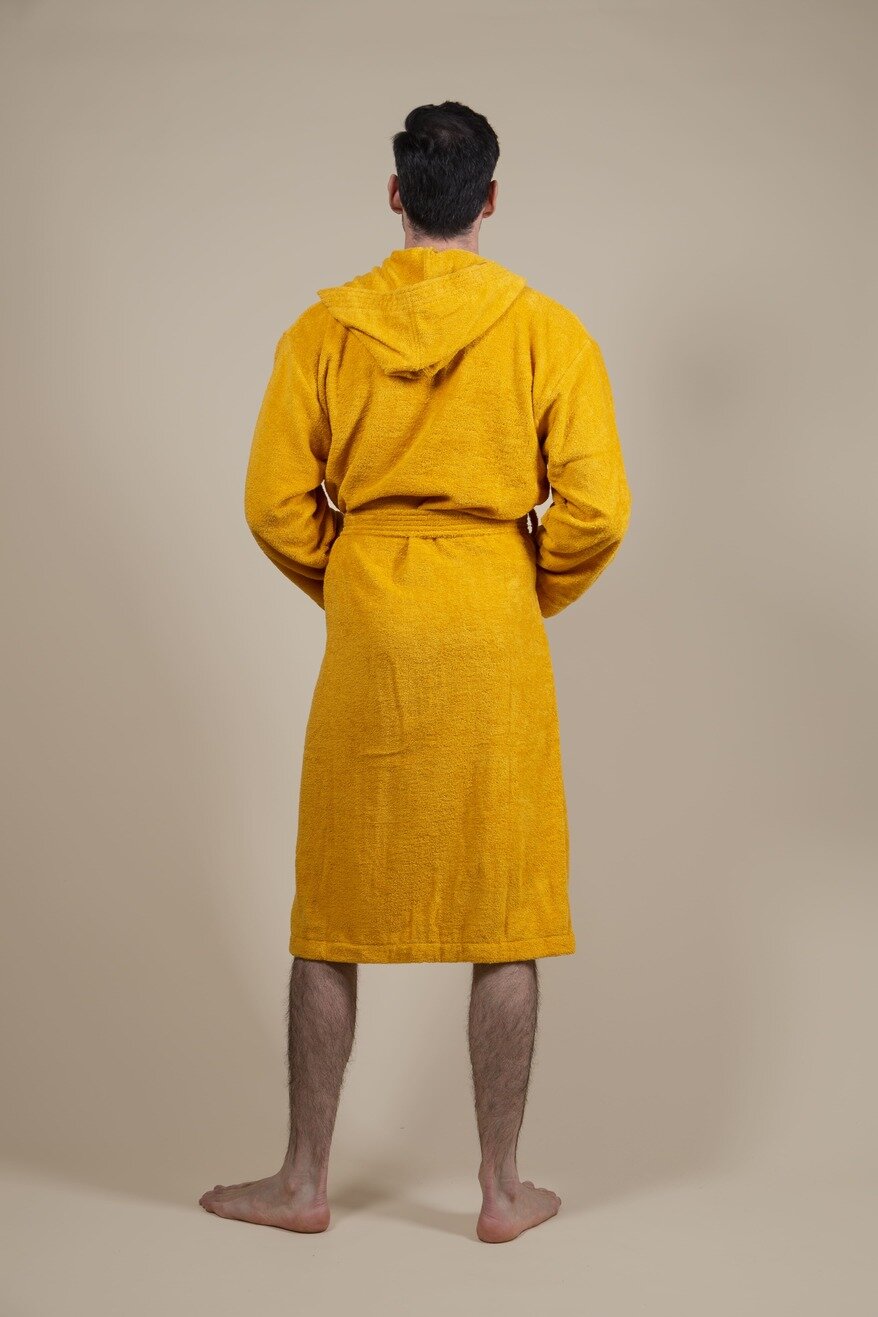 Terry Cloth Bathrobe Yellow