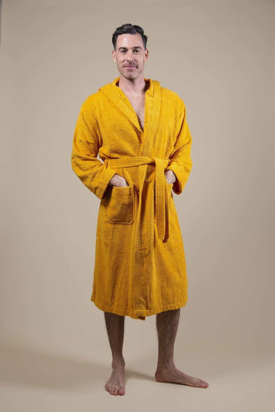 Terry Cloth Bathrobe Yellow