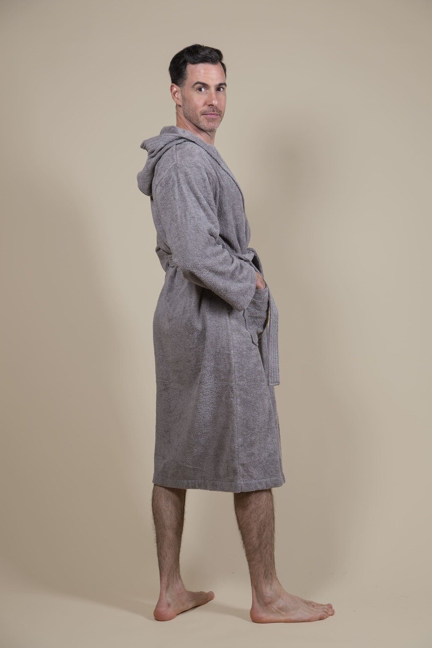 Terry Cloth Bathrobe Grey