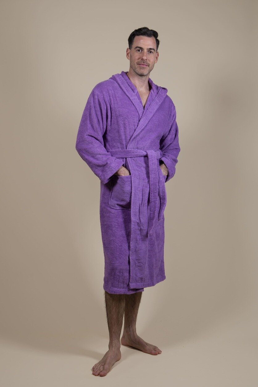 Terry Cloth Bathrobe Purple