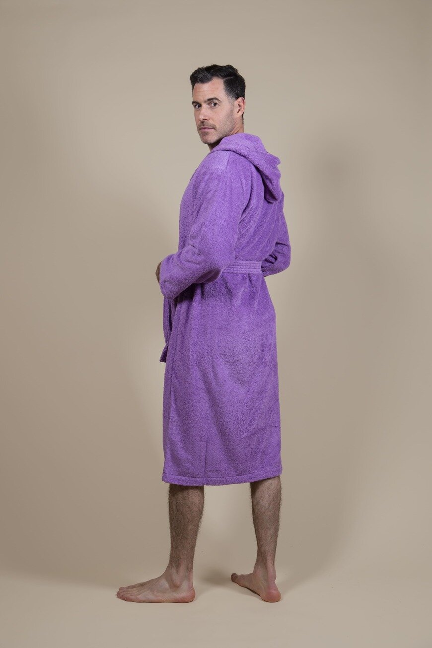 Terry Cloth Bathrobe Purple