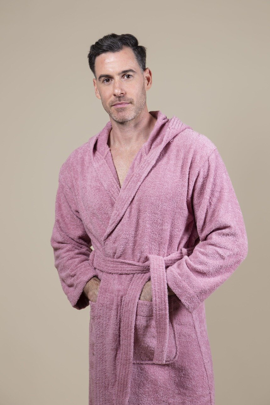 Terry Cloth Bathrobe Pink