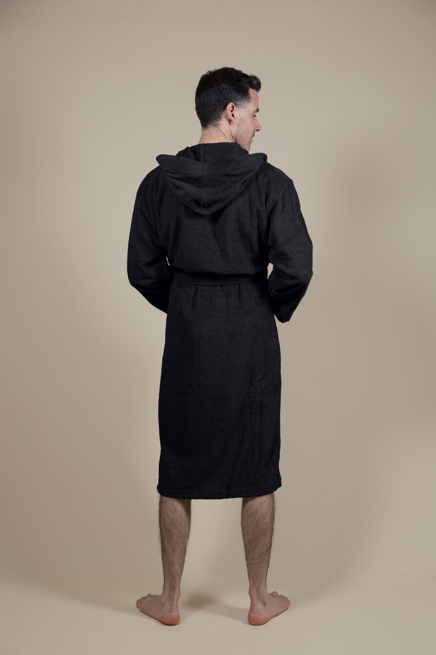 Terry Cloth Bathrobe Black