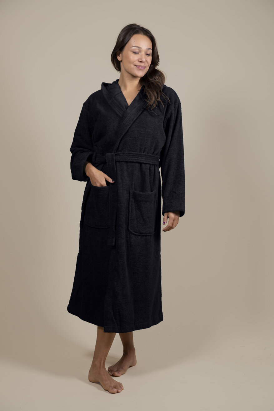 Terry Cloth Bathrobe Black