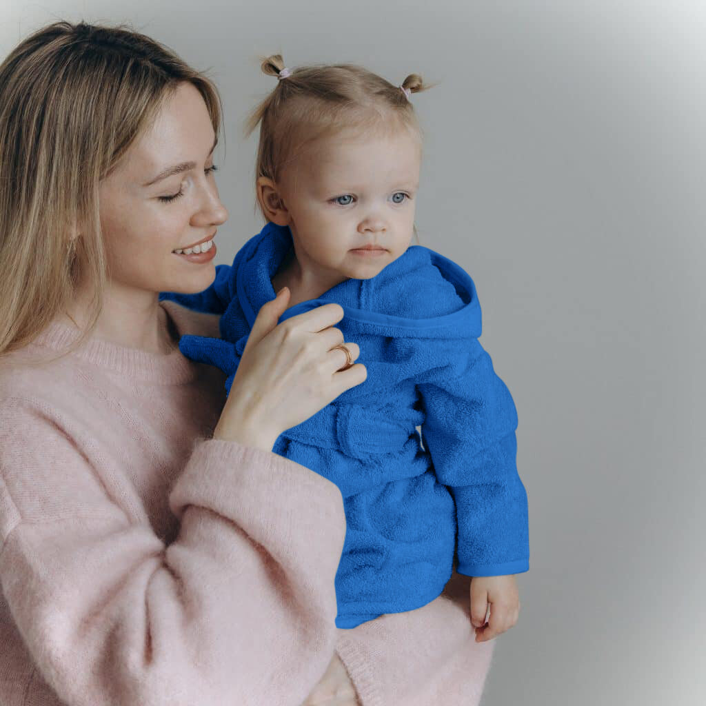 Children&#039;s Bathrobe Terrycloth Blue