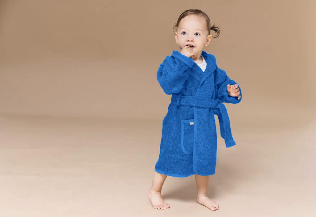 Children&#039;s Bathrobe Terrycloth Blue