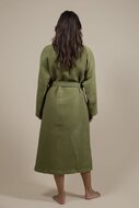 Cotton Waffle Bathrobe Army Green