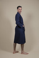 Cotton Waffle Bathrobe Dark Blue