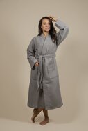 Cotton Waffle Bathrobe Grey