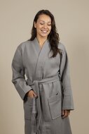 Cotton Waffle Bathrobe Grey