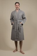 Cotton Waffle Bathrobe Grey