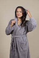 Terry Cloth Bathrobe Grey