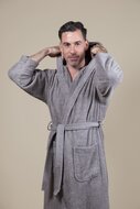 Terry Cloth Bathrobe Grey